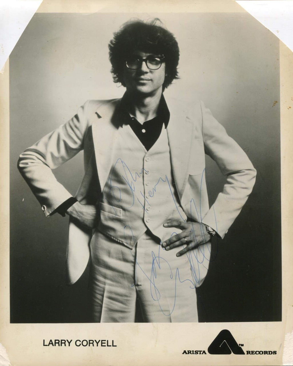 Tim Coryell Larry Coryell autograph | Signed publicity photograph