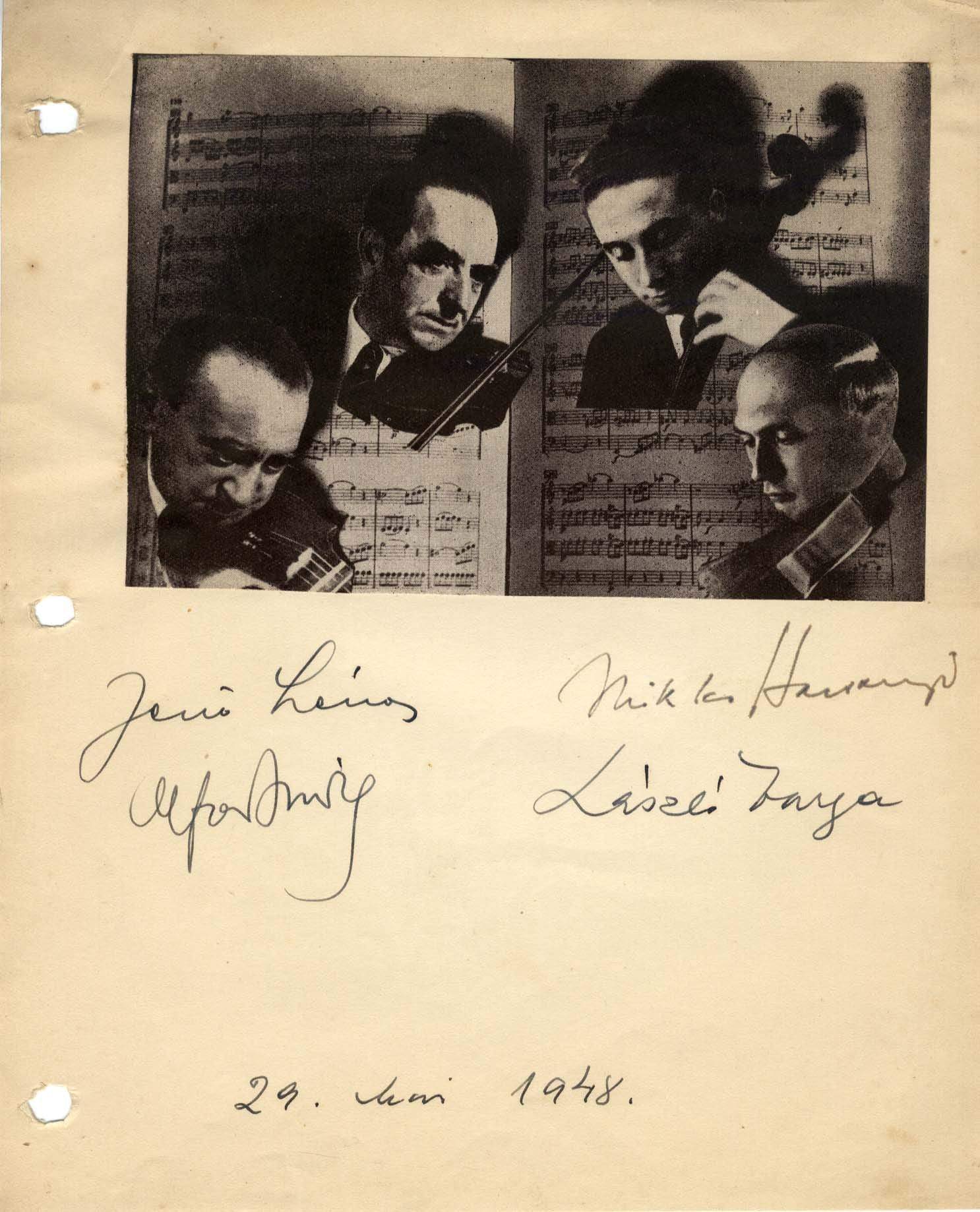 Léner Quartet autograph
