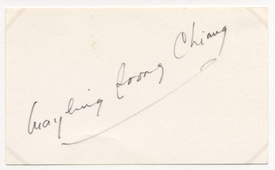 Kai-shek, Madame Chiang autograph