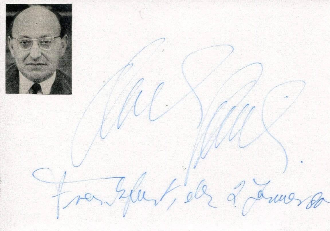 Marcel Reich-Ranicki autograph | Signed card