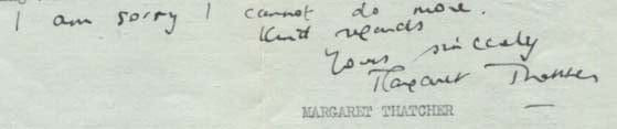 Margaret Thatcher Autograph Autogramm | ID 7259363901589