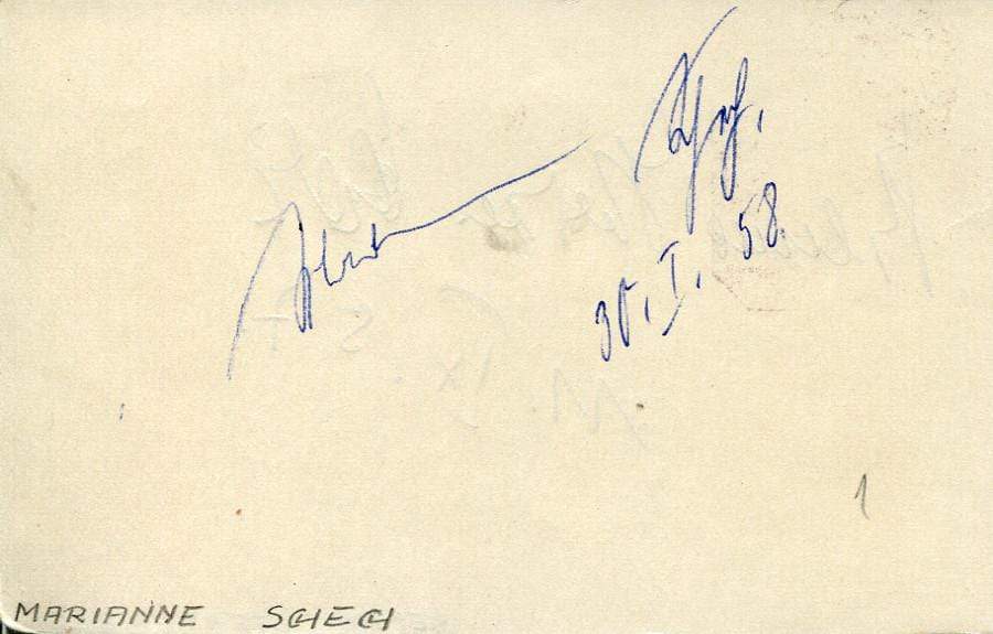 Marianne Schech autograph | Signed album page