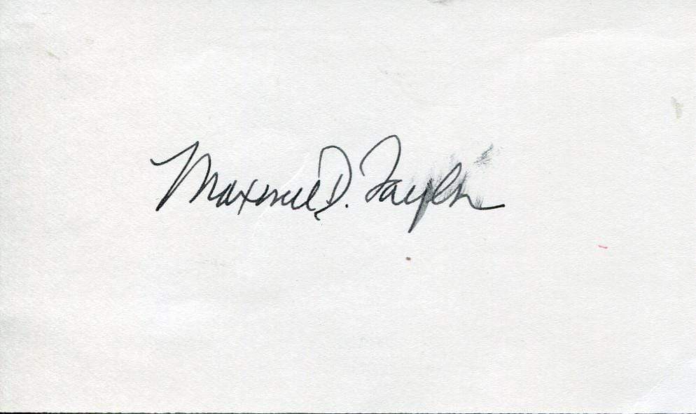Taylor, Maxwell D. autograph