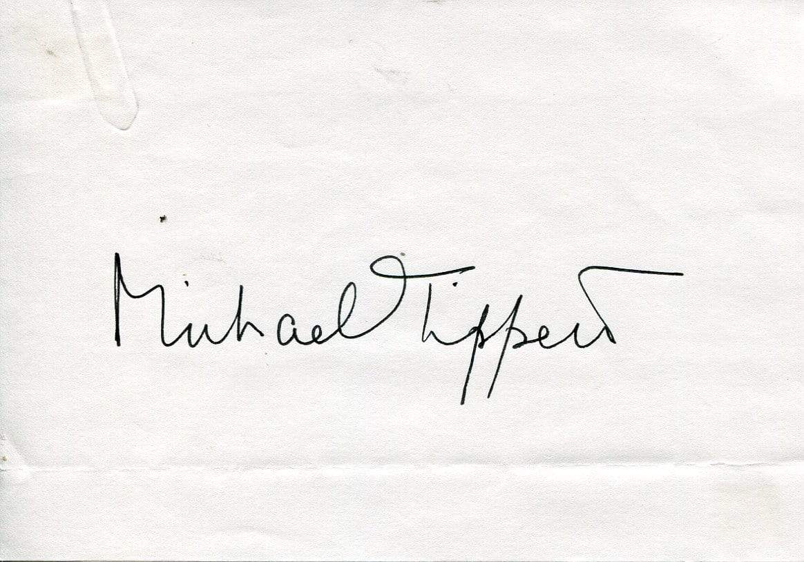 Tippett, Michael autograph