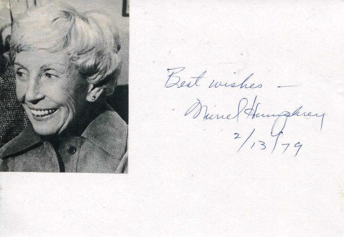 Humphrey, Muriel autograph
