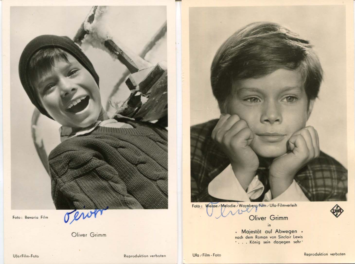 FOUR Oliver Grimm Autographs
