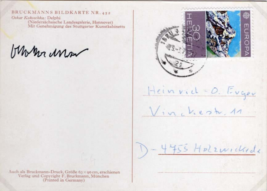 Oskar Kokoschka Autograph Autogramm | ID 7815912652949