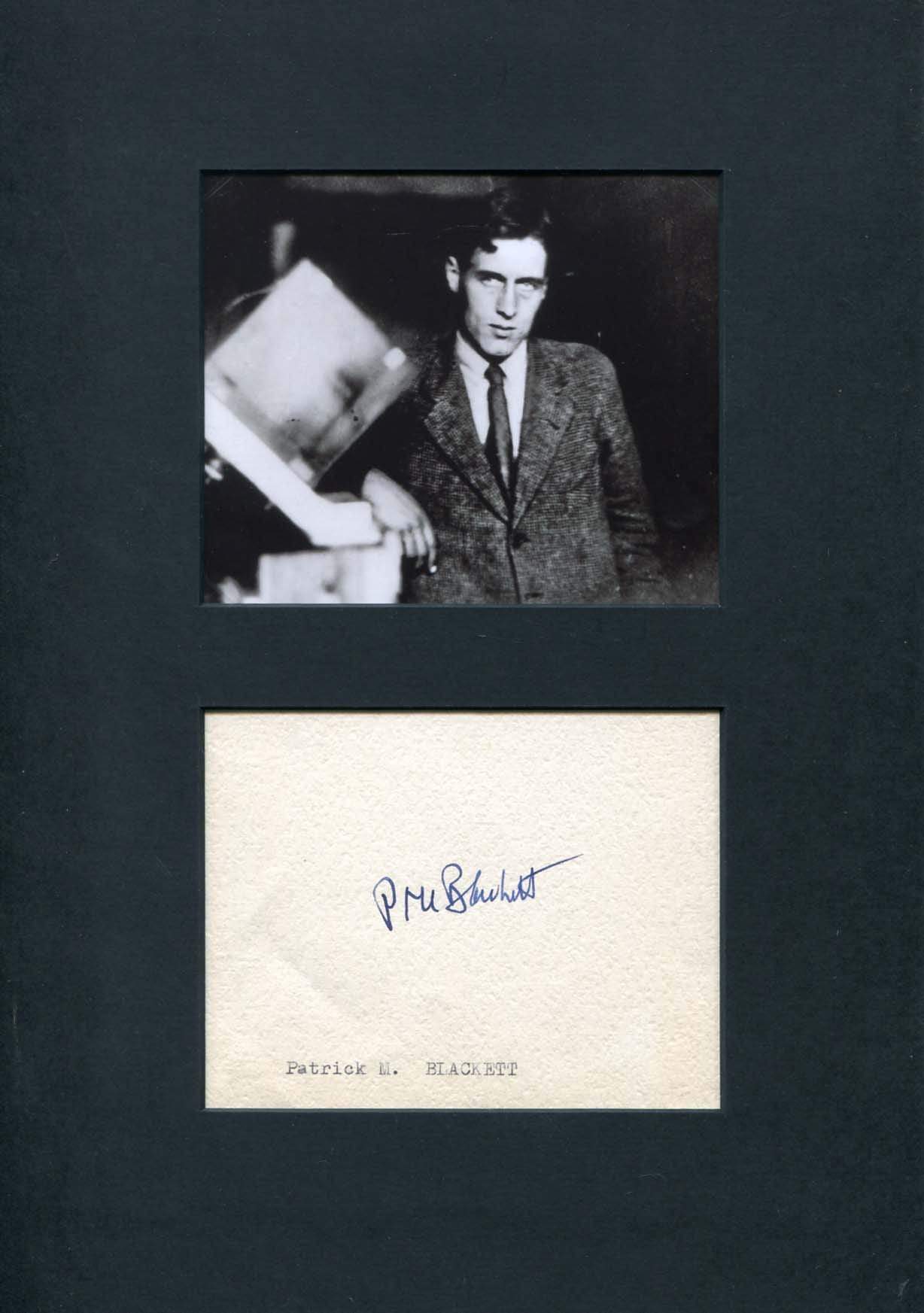 Patrick Maynard Stuart Blackett autograph | Signed album page mounted