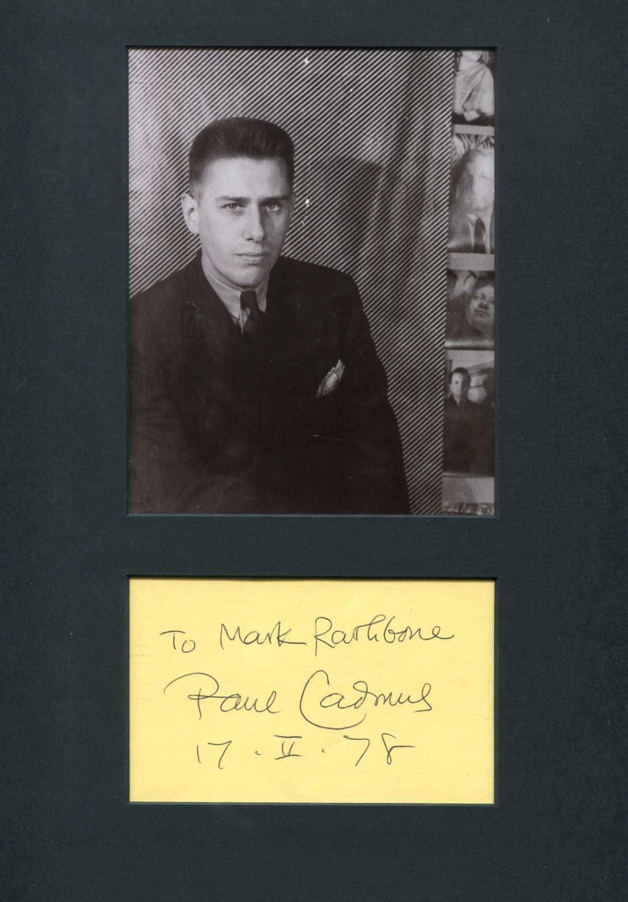 Cadmus, Paul autograph