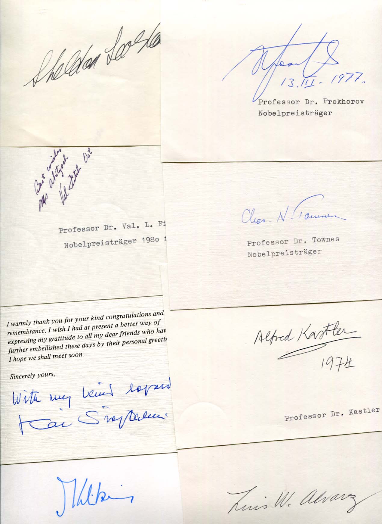  Physics Nobel Prize Winners Autograph Autogramm | ID 7869161046165