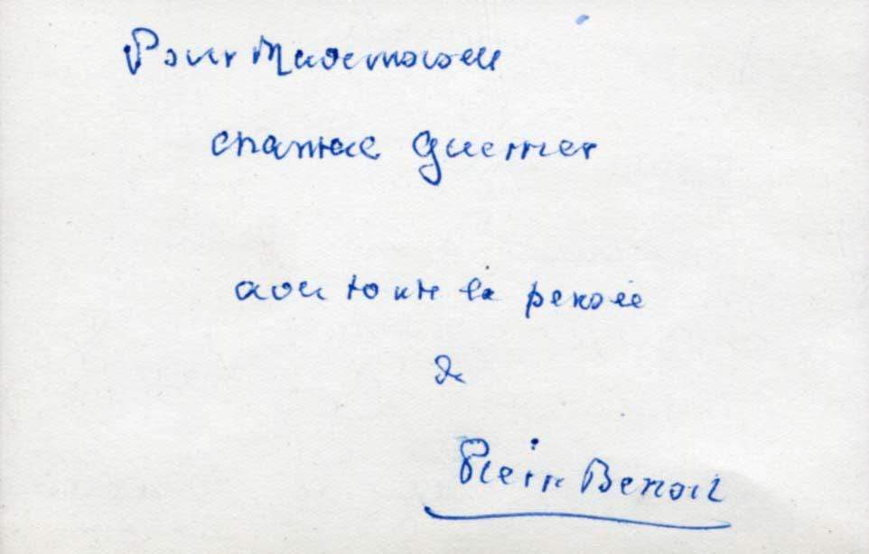 Benoit, Pierre autograph