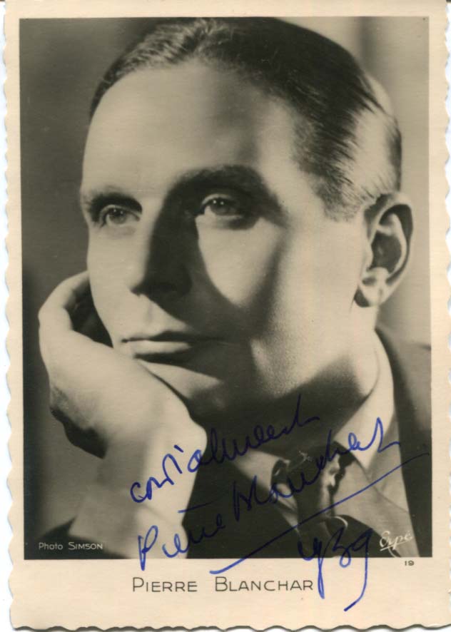 Pierre Blanchar Autograph