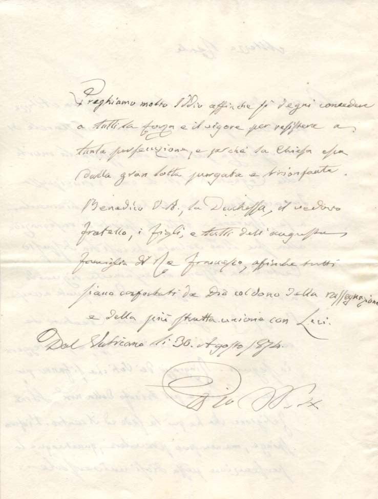 Pope Pius IX Autograph Autogramm | ID 7480679661717