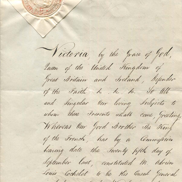 Antique Royal Letter Signed Queen Victoria & Hand Delivered