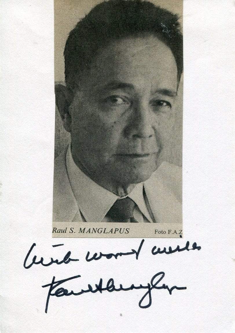 Raul Manglapus Autograph Autogramm | ID 7003381432469