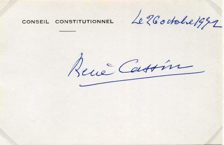 René Cassin Autograph Autogramm | ID 7222549512341