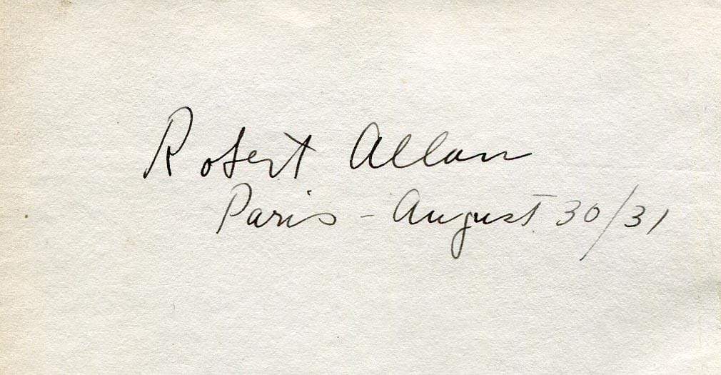 Allan, Robert autograph