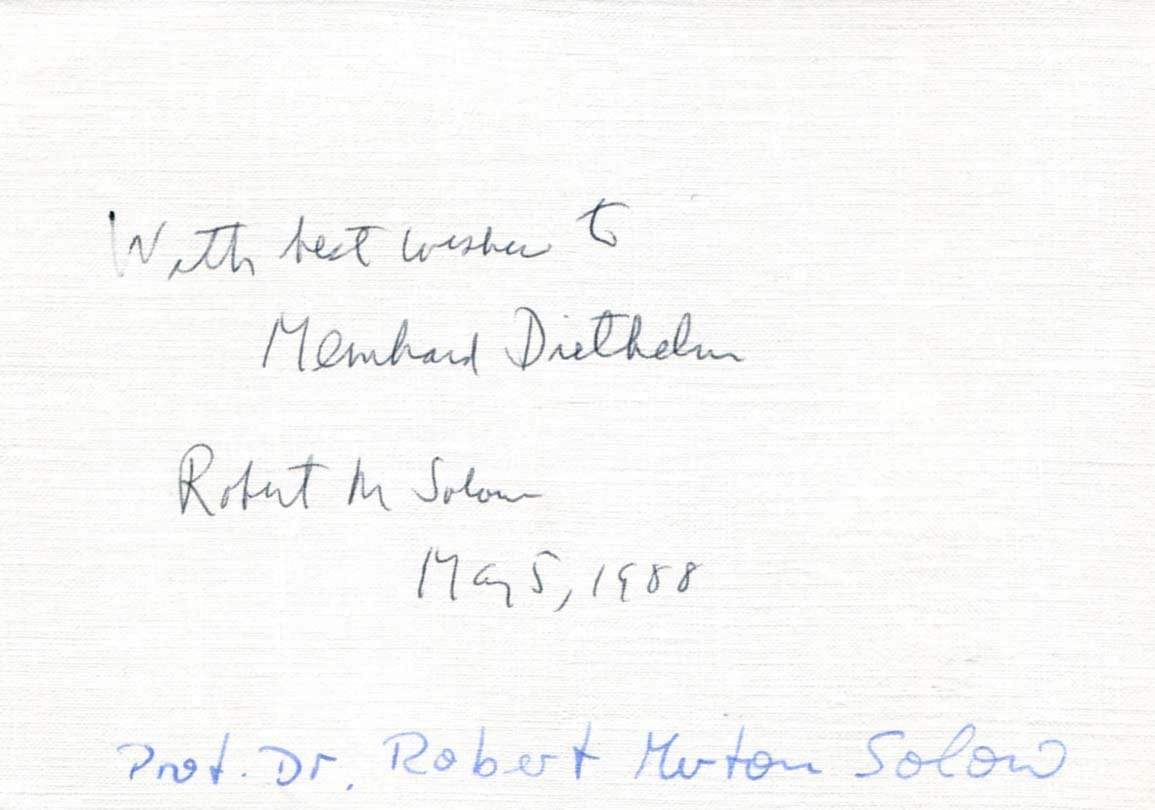 Solow, Robert autograph