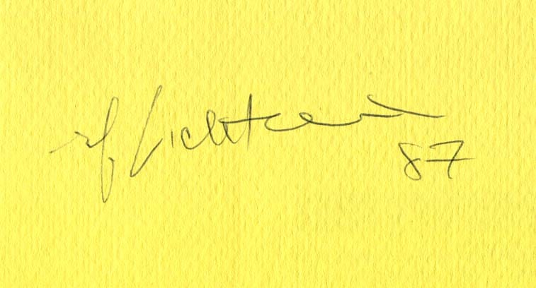 Roy Lichtenstein Autograph Autogramm | ID 7629071745173