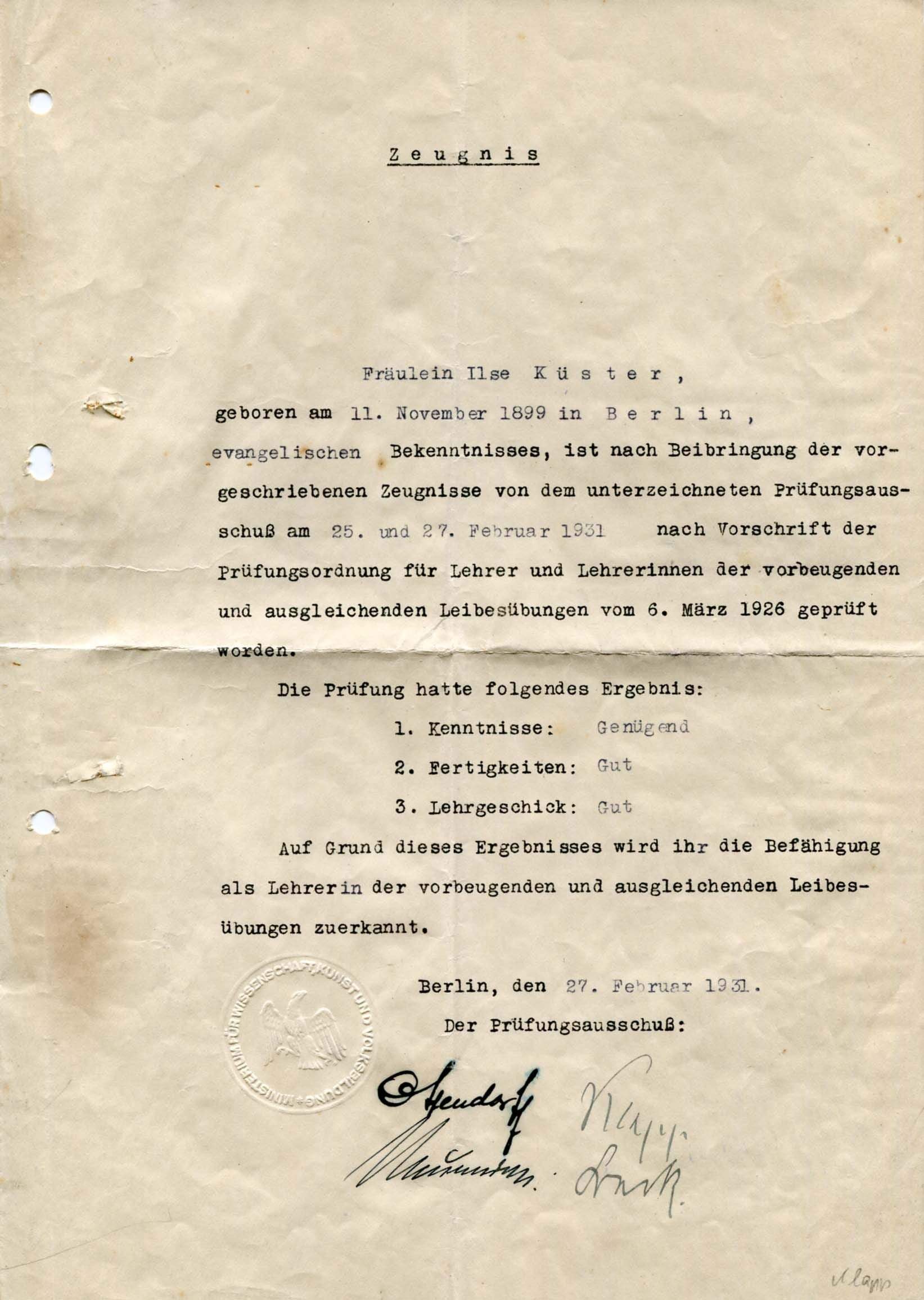 Rudolf Klapp autograph | Document signed