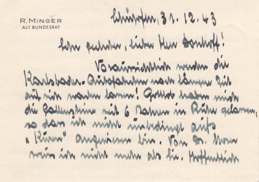 Rudolf Minger Autograph Autogramm | ID 7851074584725