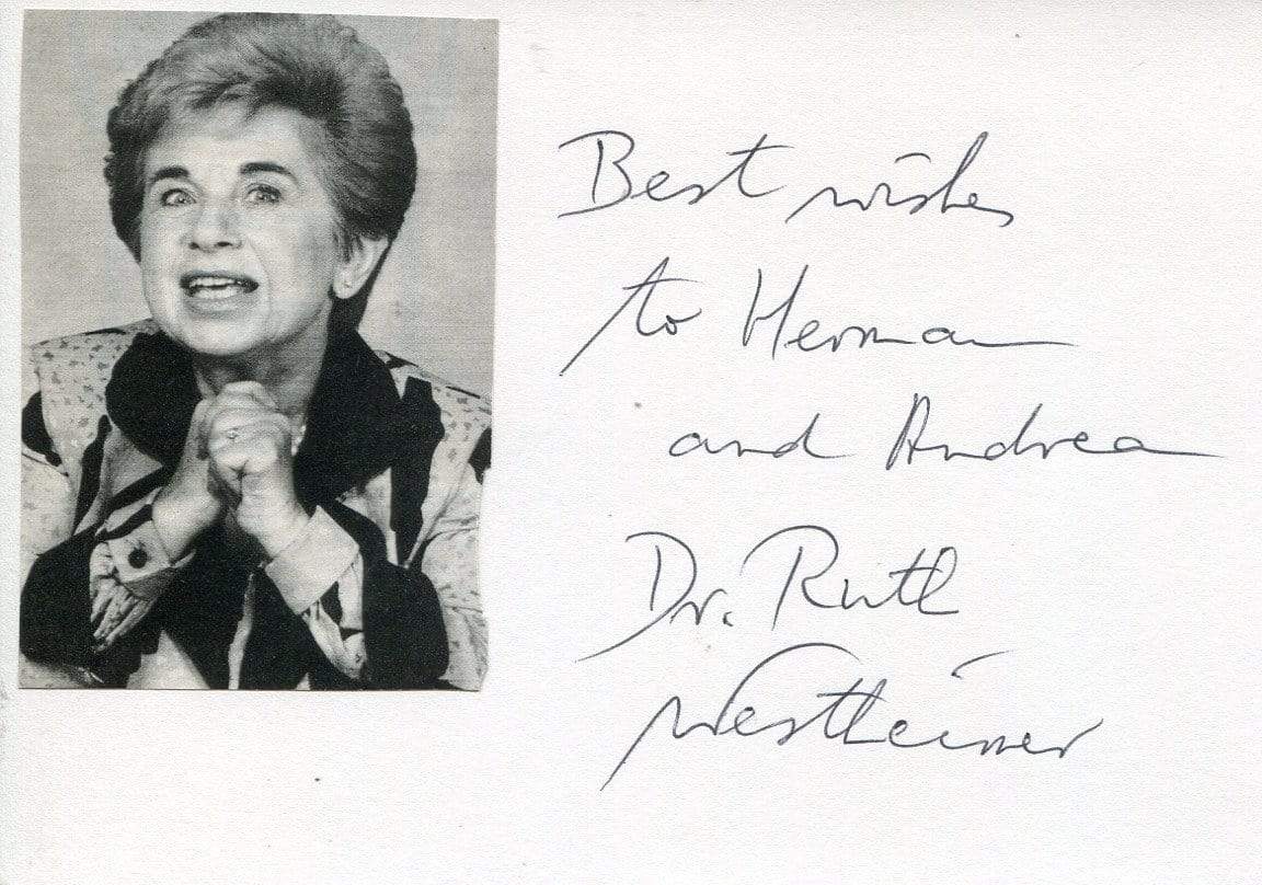 Westheimer, Ruth autograph