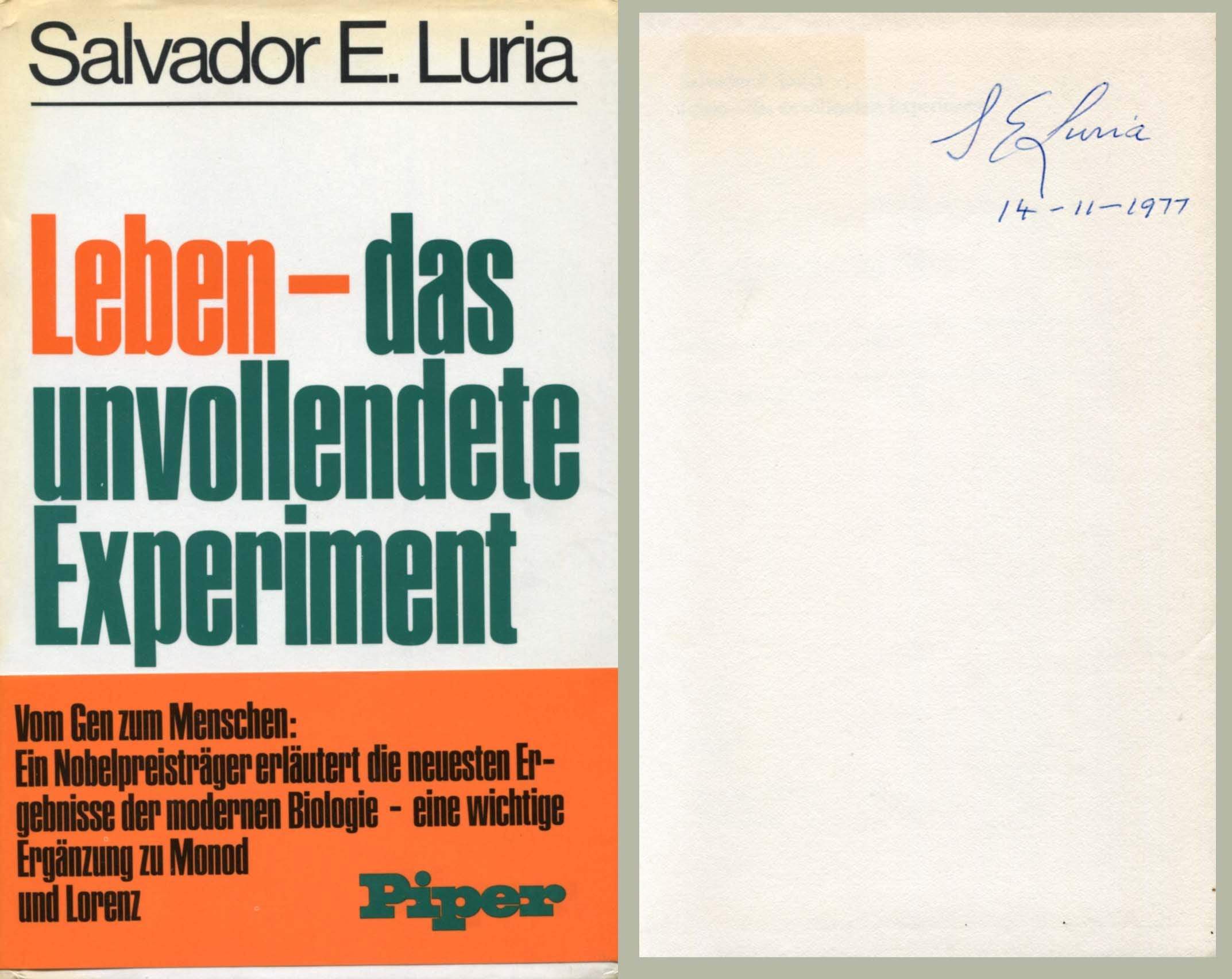 Luria, Salvador Edward autograph