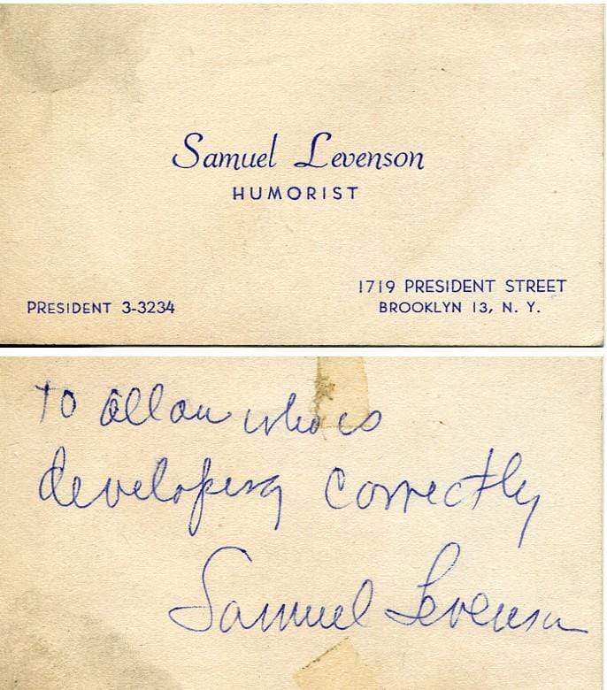 Levenson, Sam autograph