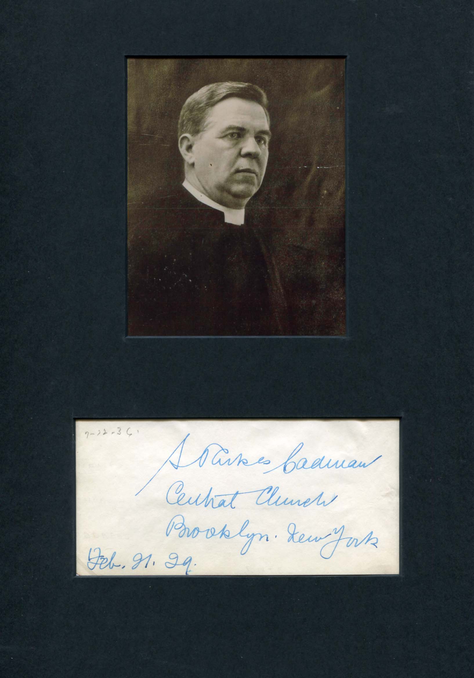 Cadman, Samuel Parkes autograph