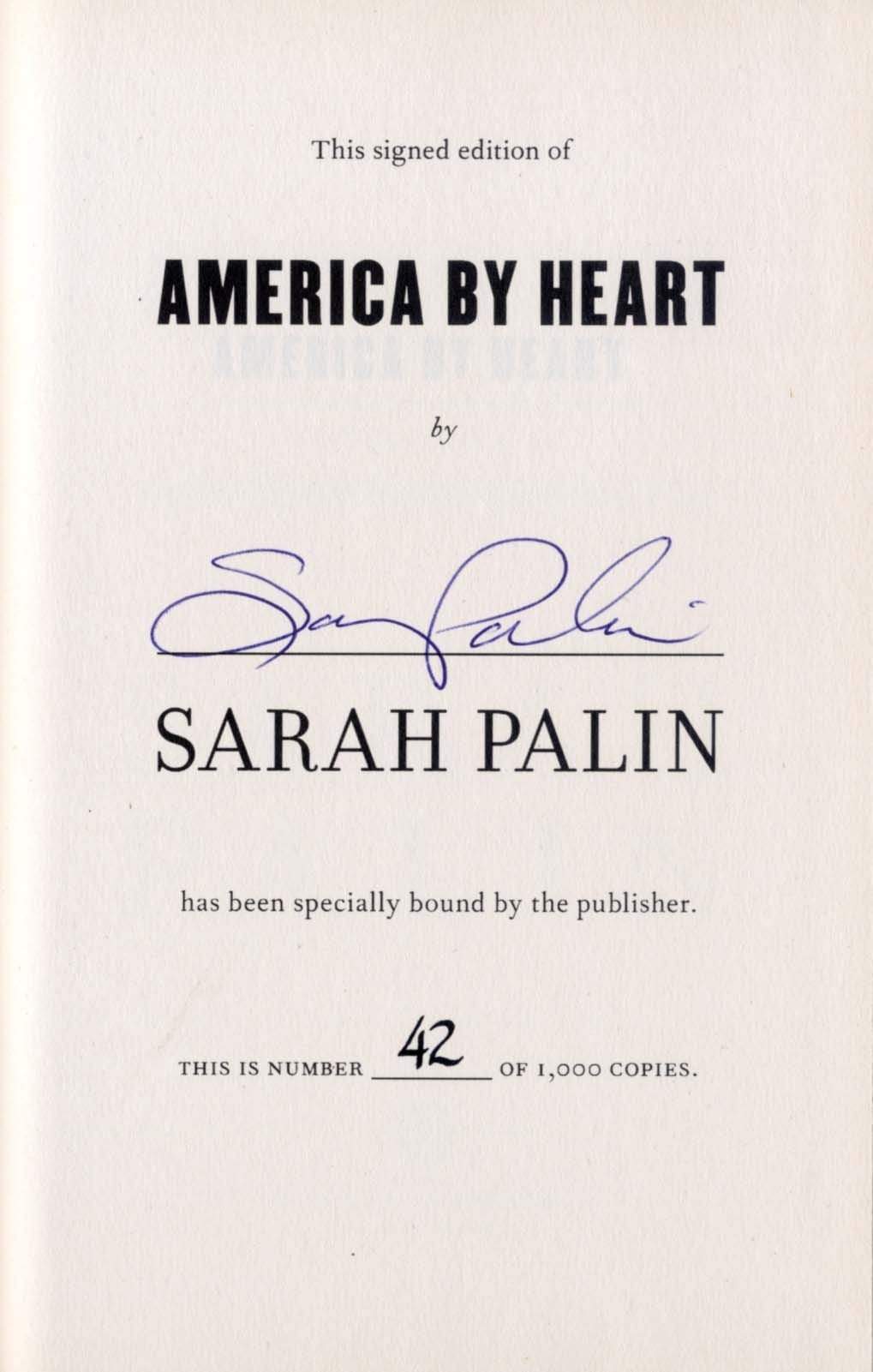 Palin, Sarah autograph