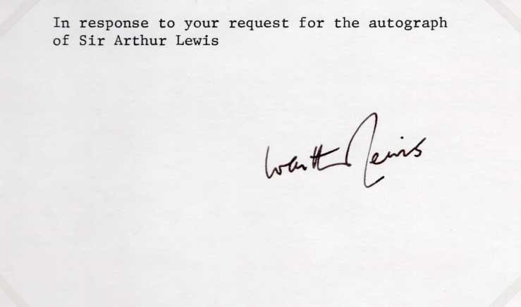 Sir William Arthur Lewis Autograph Autogramm | ID 7376349167765