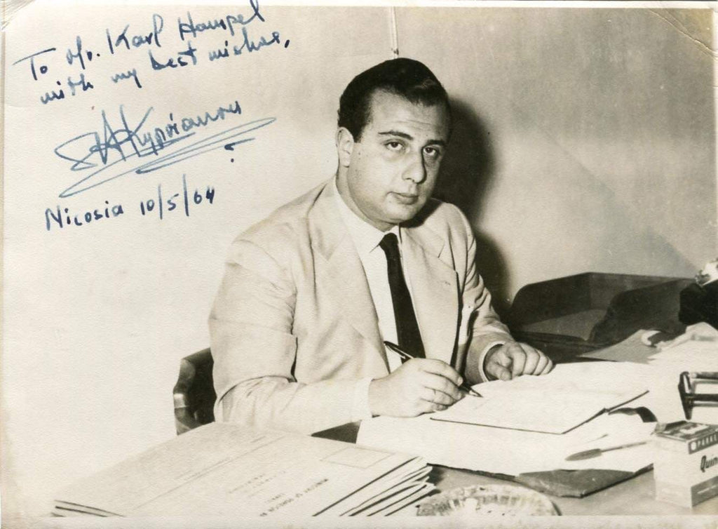 Spyros Achilleos Kyprianou autograph Signed vintage photograph