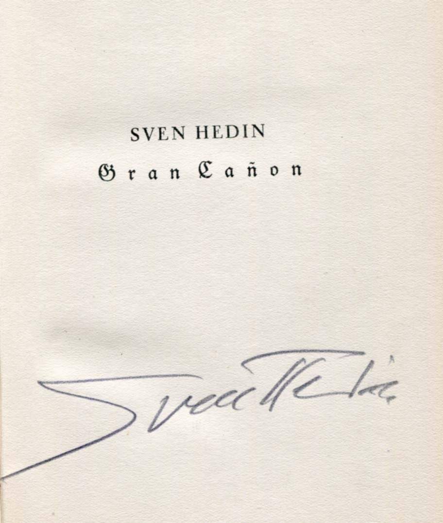Hedin, Sven autograph