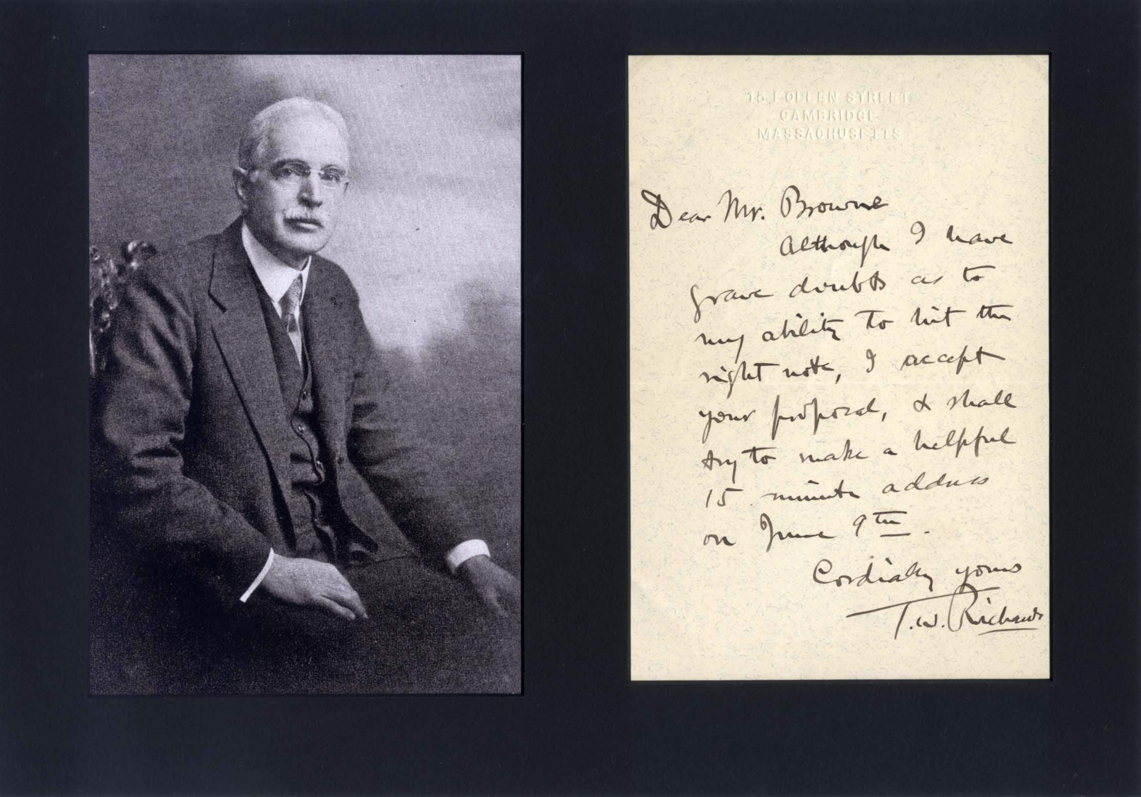 Richards, Theodor William autograph