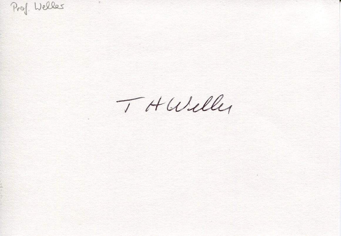 Weller, Thomas Huckle autograph