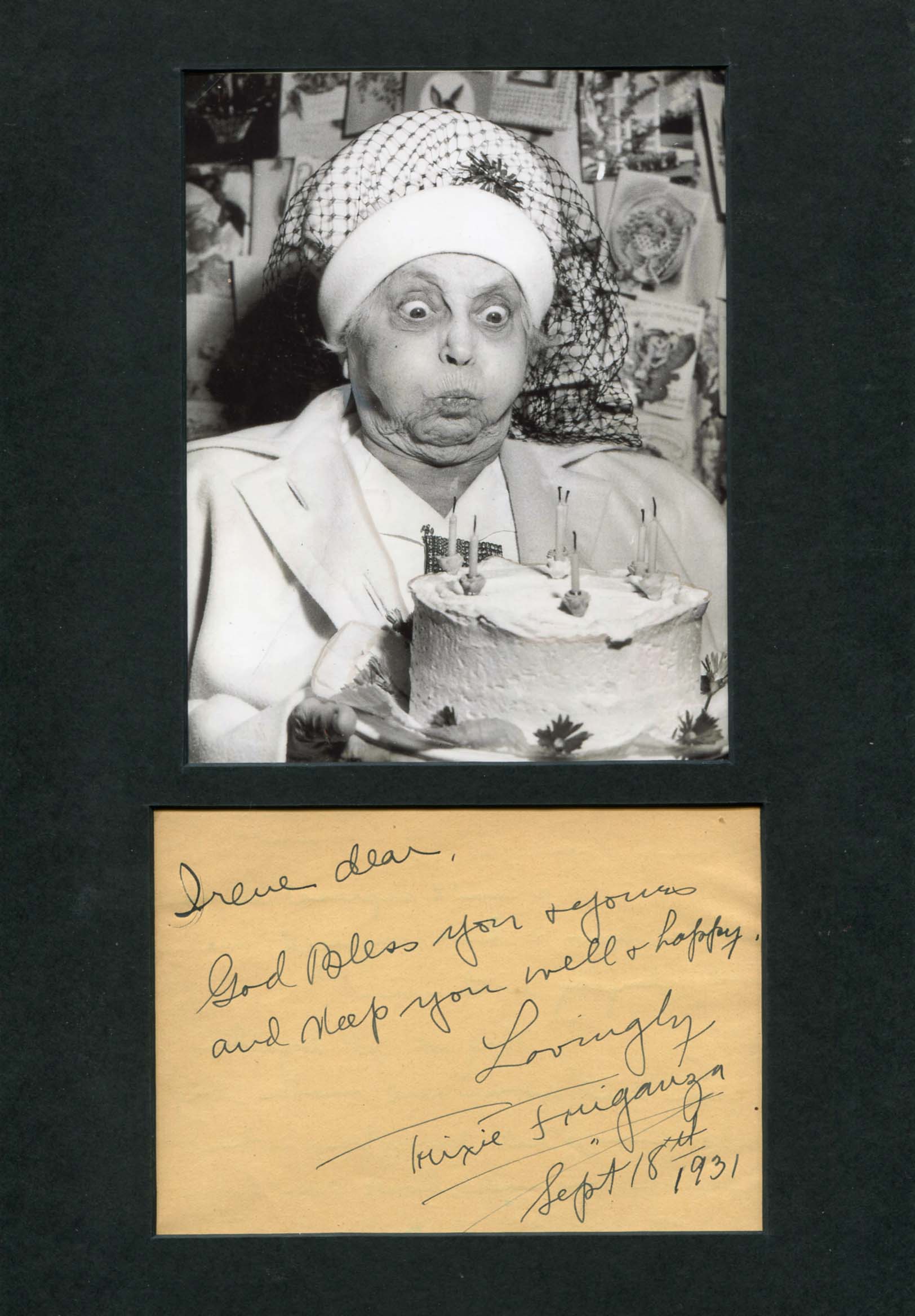 Friganza, Trixie autograph