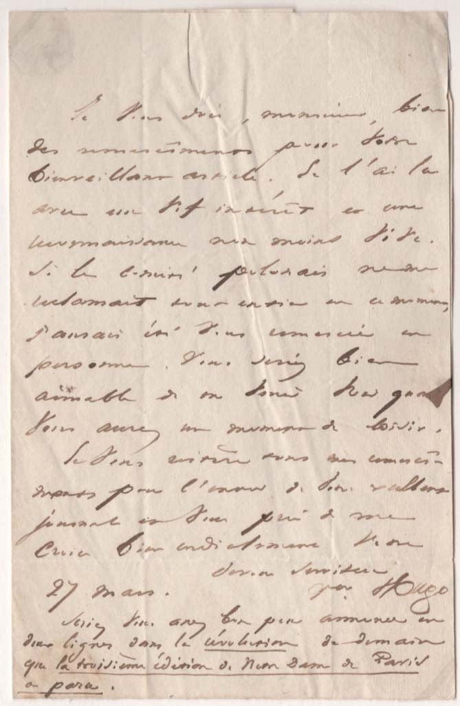 Victor Hugo Autogramm