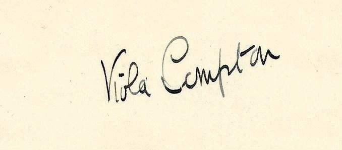 Compton, Viola autograph