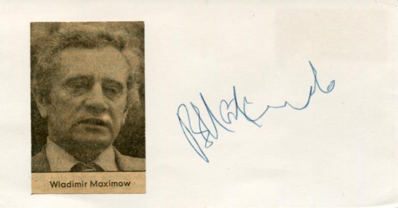 Maximov, Vladimir autograph