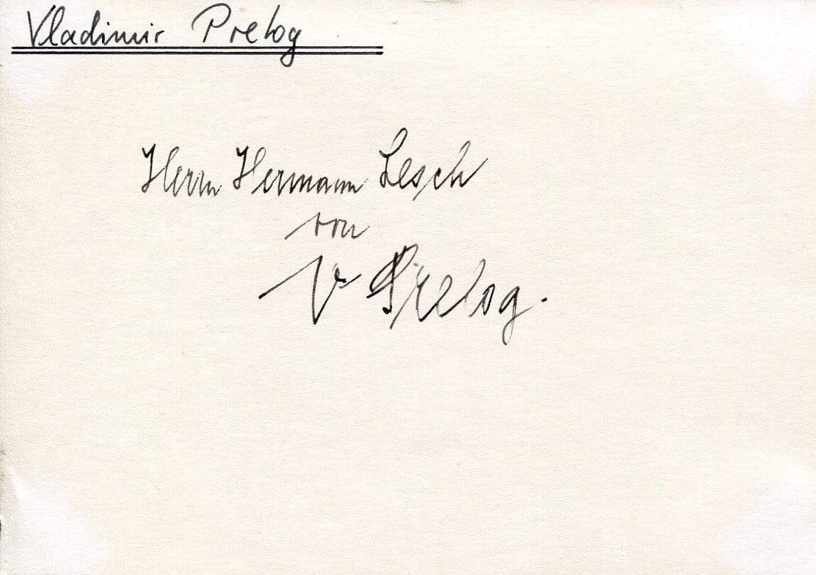 Prelog, Vladimir autograph