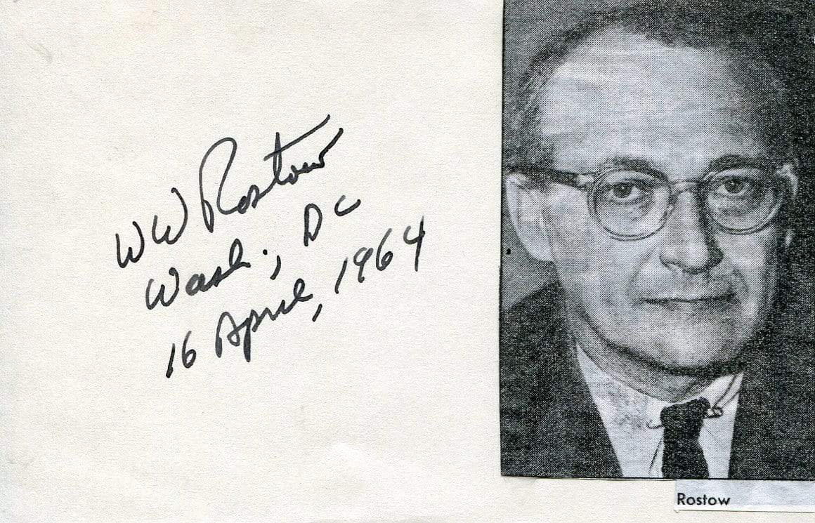 Rostow, Walt Whitman autograph
