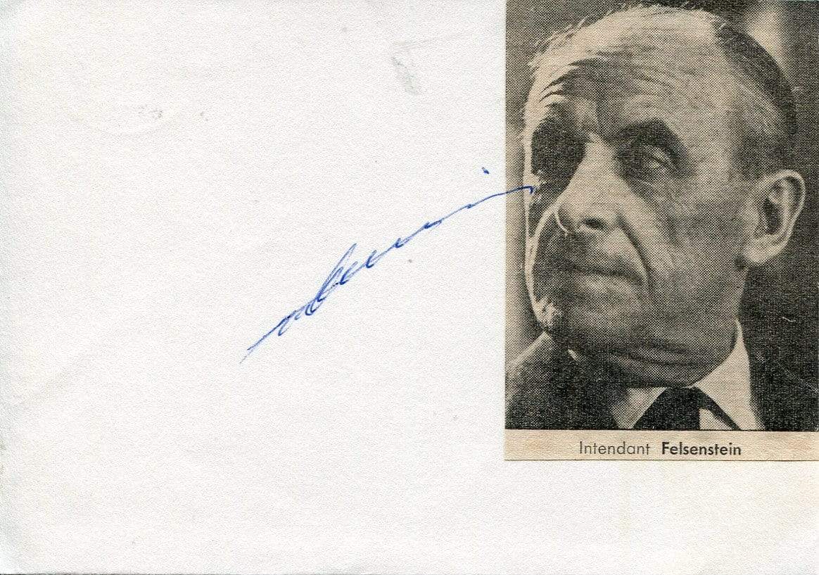 Walter Felsenstein Autograph Autogramm | ID 7028956594325
