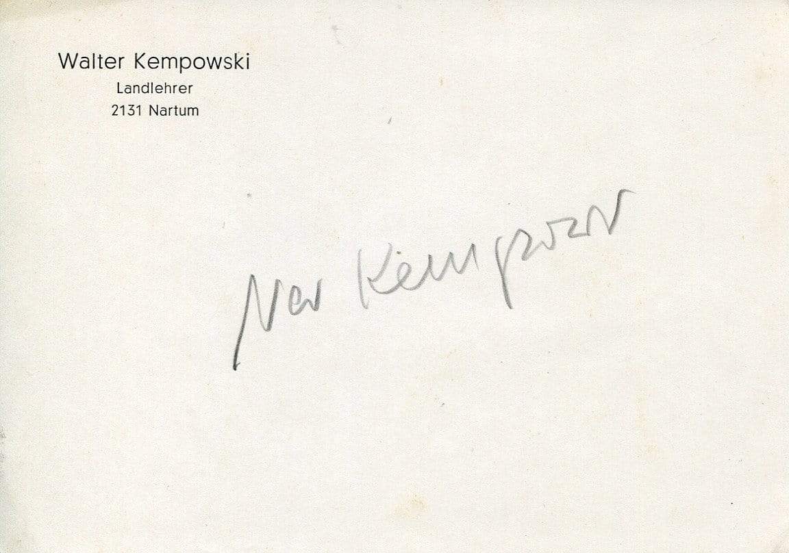 Kempowski, Walter autograph