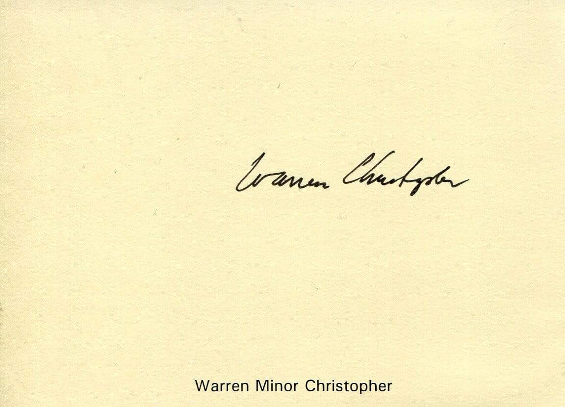 Christopher, Warren autograph