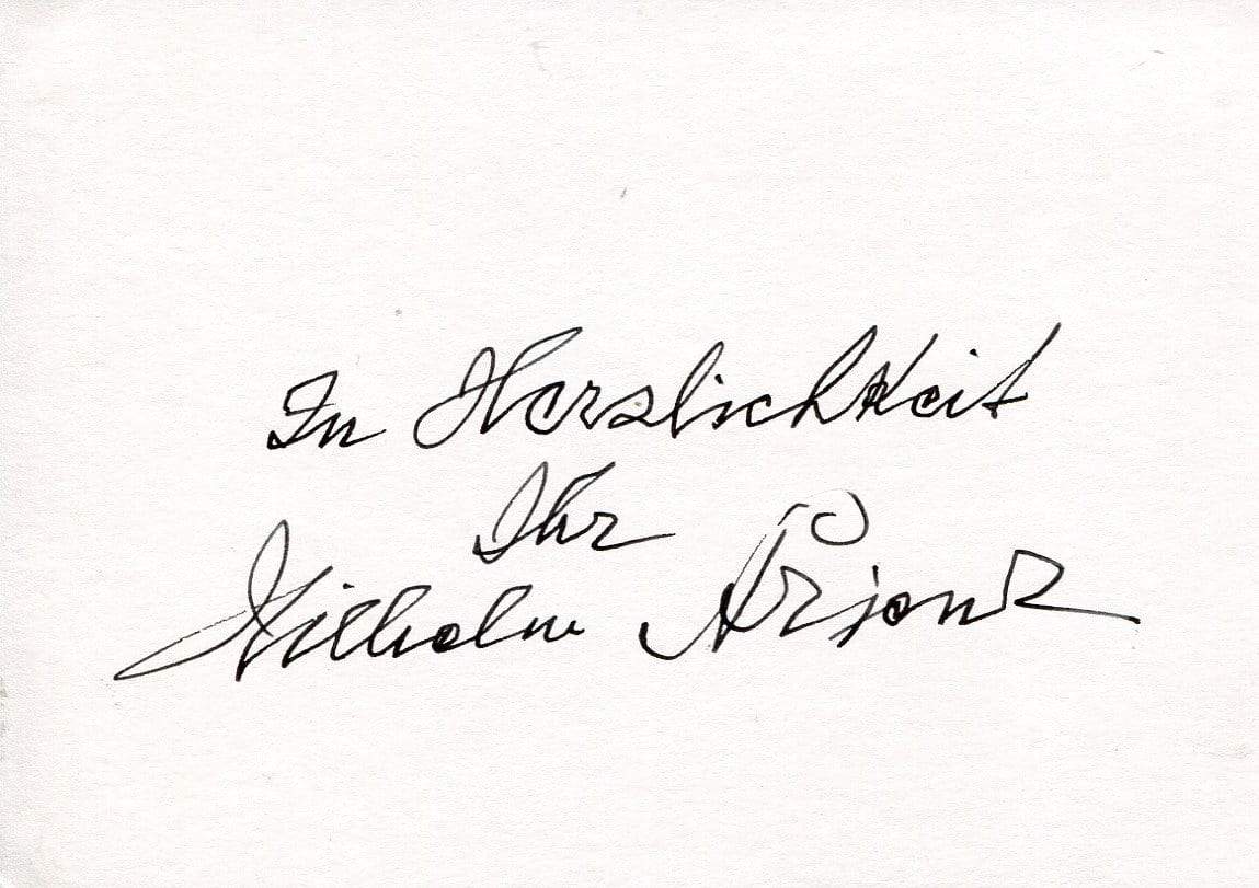 Strienz, Wilhelm autograph