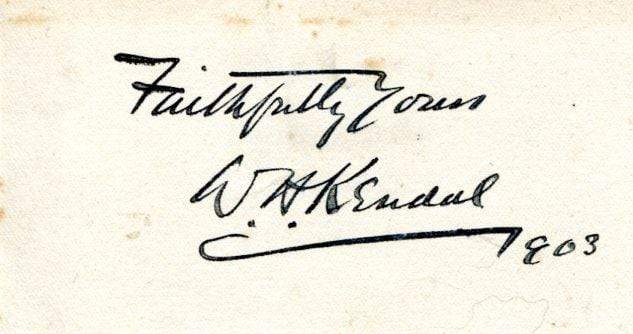 Kendal, William Hunter autograph